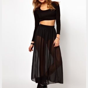 American Apparel Chiffon Maxi Skirt